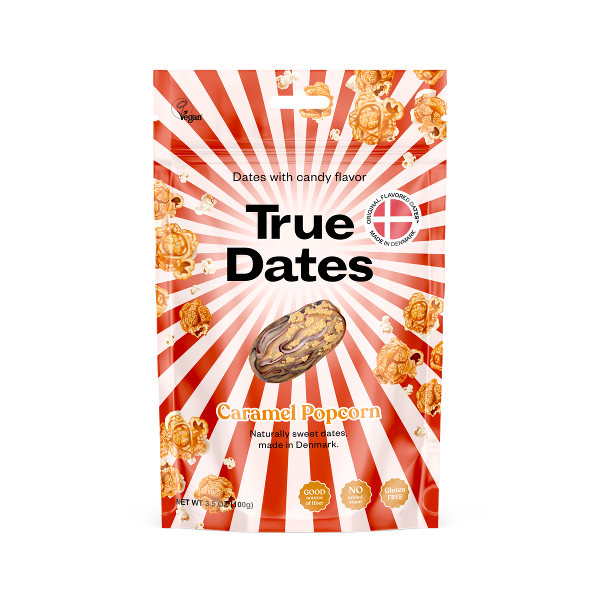 True Dates Caramel Popcorn front package